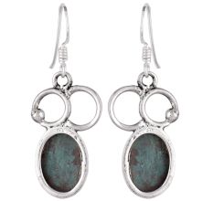 92.5 Sterling Silver Earings and Crafted Malachite Earrings