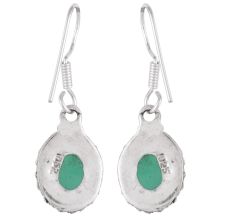 92.5 Sterling Silver Earings Topaz And  Malachite Earrings