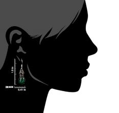 92.5 Sterling Silver Earings Tanzanite And  Malachite Earrings