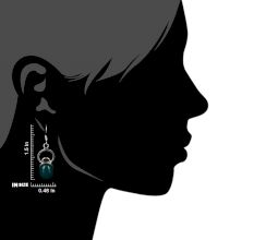 92.5 Sterling Silver Earings Chryoprase Single Drop Earrings