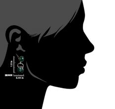 92.5 Sterling Silver Earings Twin Malachite Drop Fancy Earrings