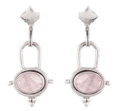 Rose Quartz and Sterling Silver Dangle Earrings