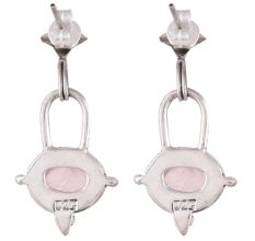 Rose Quartz and Sterling Silver Dangle Earrings