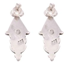 92.5 Sterling Silver Earring Drop Rose Quartz Stud Earrings