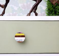Multicolor Resin And Wood Cabinet Knob