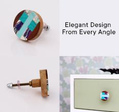 Multicolor Resin And Wood Cabinet Knob