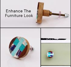 Multicolor Resin And Wood Cabinet Knob
