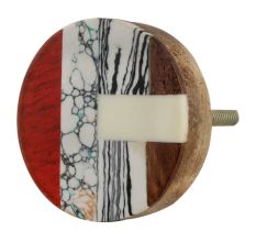 Multicolor Resin And Wood Cabinet Knob