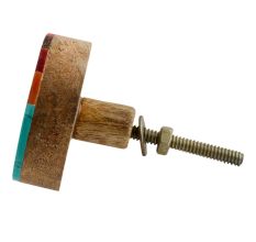 Multicolor Resin And Wood Cabinet Knob