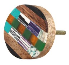 Multicolor Resin And Wood Cabinet Knob