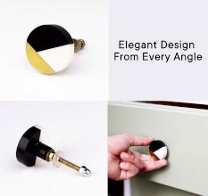 Black Wood Brass Resin Round Dresser knob