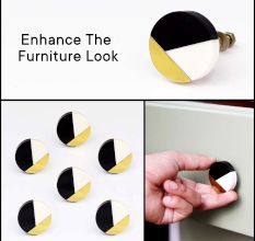 Black Wood Brass Resin Round Dresser knob