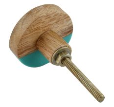 Round Wooden And Resin Cabinet Knob