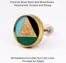 Tricolor Brass Resin And Wood knobs