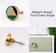 Tricolor Brass Resin And Wood knobs