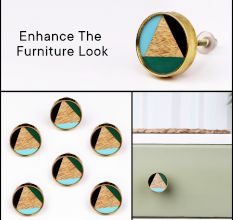 Tricolor Brass Resin And Wood knobs
