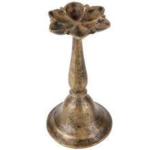 Brass Oil Lamp South Indian Engraved Diya Light Stand