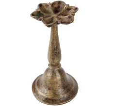 Brass Oil Lamp South Indian Engraved Diya Light Stand