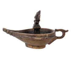 Brass Diya Oil Lamp with Ganesha Statue Gifting Lamp