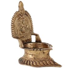 Brass Ornate Gajalaxmi Oil Lamp Diya Oil Lamp Deep