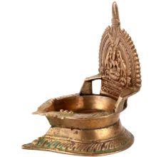 Traditional Brass Small Gajlaxmi Pooja Lamp