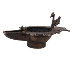 Brass Peacock Oil Lamp Diwali Worship Diya