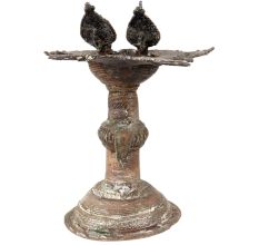 Brass Oil Lamp Diya DeepakÂ With Peacock Figurines
