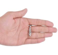 92.5 Sterling Silver Pendant Floral Enameled Oxidized Jewellery Pendant