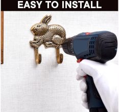 Golden Brass Bunny Rabbit Textured 2 Wall Hook
