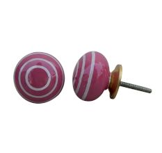 Dark Pink Striped Knob