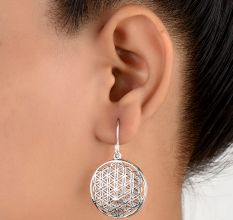 92.5 Sterling Silver Floral Jali New Design Earrings