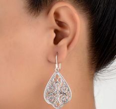 Traditional 92.5 Sterling Silver Drop Earrings