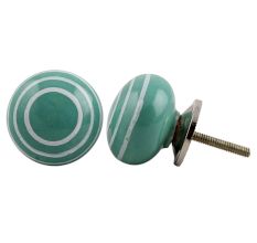 Sea Green Striped Knob