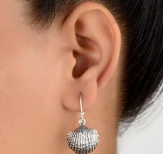 92.5 Sterling Silver Earrings Shell Dangle Earrings