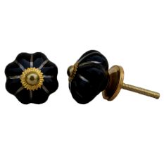 Black Silver Medium Knob