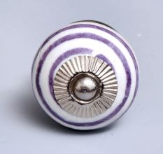 Dark Purple Striped Knob