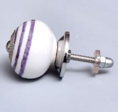 Dark Purple Striped Knob
