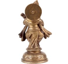 Brass Standing Ganesha Statue Playing The Veena
