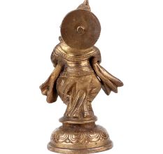 Standing Brass Ganesha Statue With Musical Instrument (Dholak )Decorative Showpiece