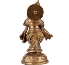 Standing Brass Ganesha Statue Playing Shahnai Decorative Showpiece