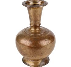 Hand Crafted Brass Flower Pot Sleek and Long Mughal Pattern Brass Pot