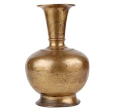 Hand Crafted Brass Flower Pot Sleek and Long Mughal Pattern Brass Pot