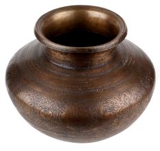 Brass Holy Water Pot With Engraved Lovely Peacock Carvings