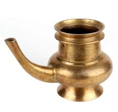 Golden Brass Kindi Water Pot With A Curved Spout