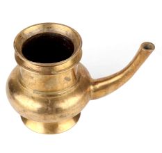 Golden Brass Kindi Water Pot With A Curved Spout
