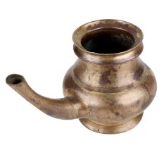 Brass Religious Kindi Water Pot With A Curved Spout