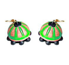 Handmade Terracotta Traditional Green Color Earrings