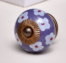 Purple Tiny Flower Knob