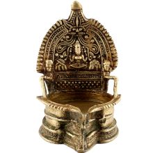 Handmade Brass Oil lamp Engraved Design Indian Pooja Lamp