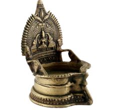 Handmade Brass Oil Lamp Engraved Design Diya Lamp